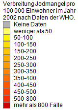 Epidemiologie des Iodmangels Legende