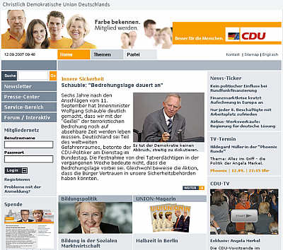 Website der CDU