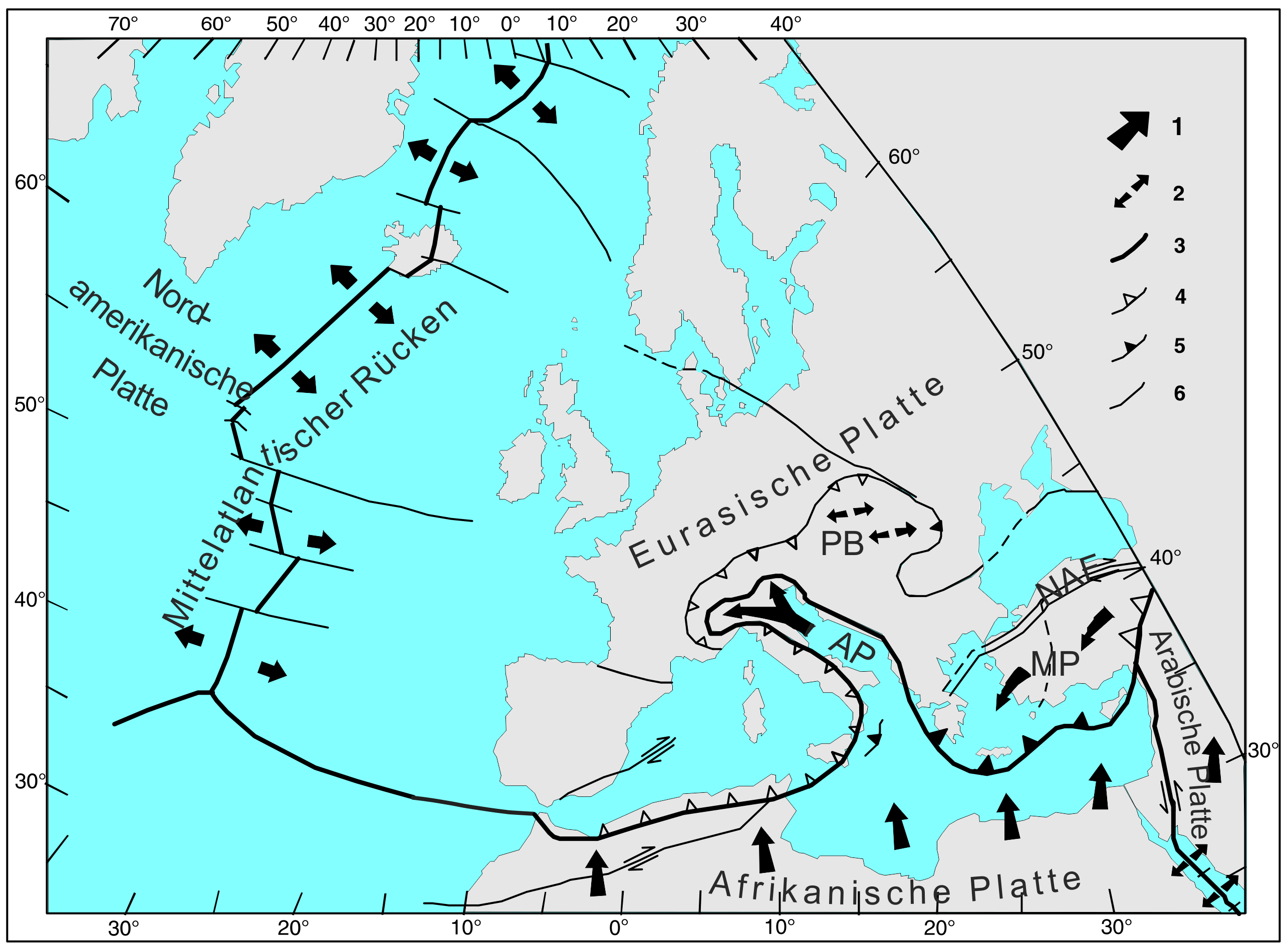 tektonische Karte