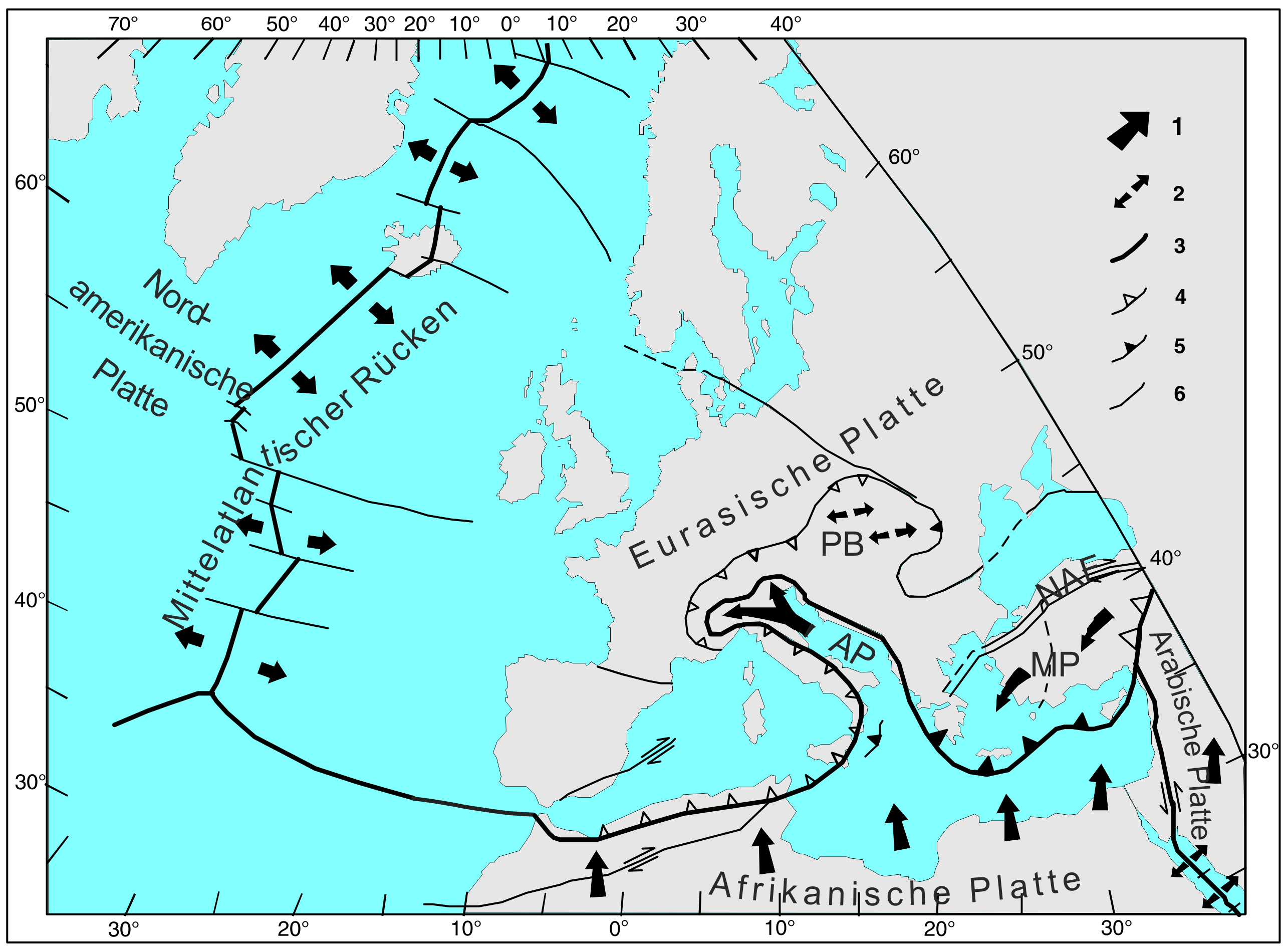 Westlicher Teil der Eurasischen Platte
