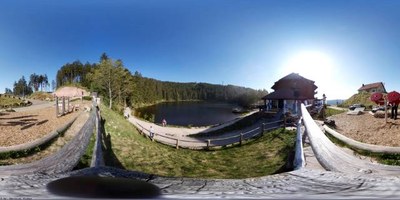 Blick auf den Mummelsee und das Kar vom Hotel aus gesehen.