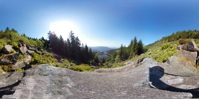 Blick auf den Mummelsee und das Hotel (aus dem Kar heraus)