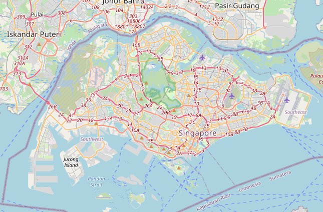 Kartenausschnitt Singapur Openstreetmap