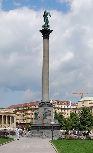 Die Jubiläumssäule auf dem Schloßplatz in Stuttgart