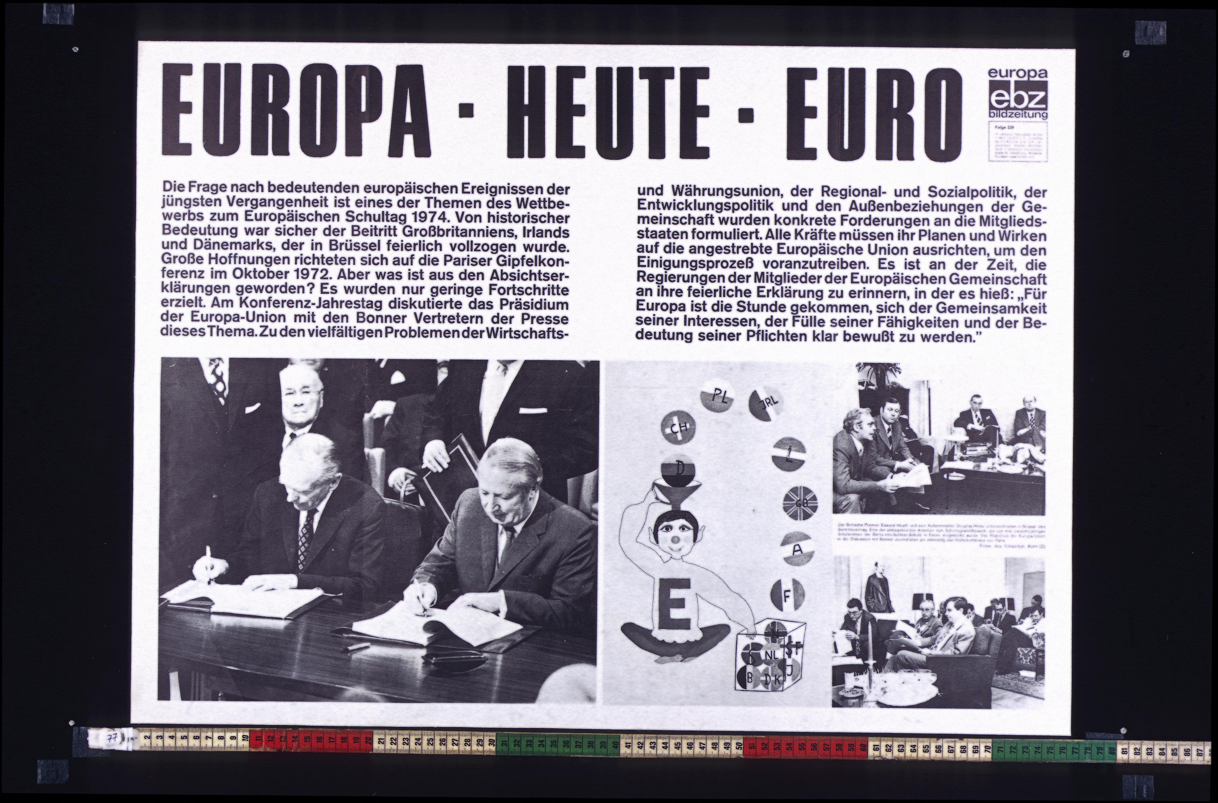 Europa 1974 in Originalgröße