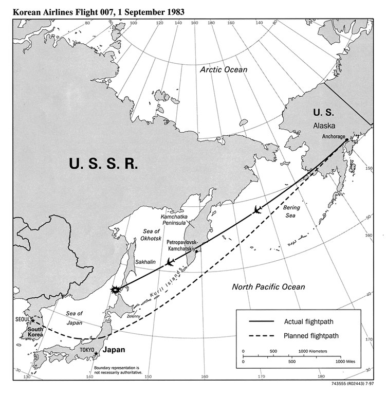 Flugroute der KAL 007