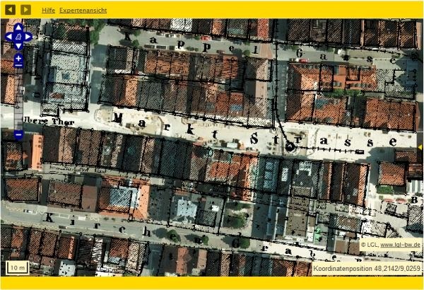 Ebinger Innenstadt mit Orthophoto Ebinger Innenstadt mit Orthophoto