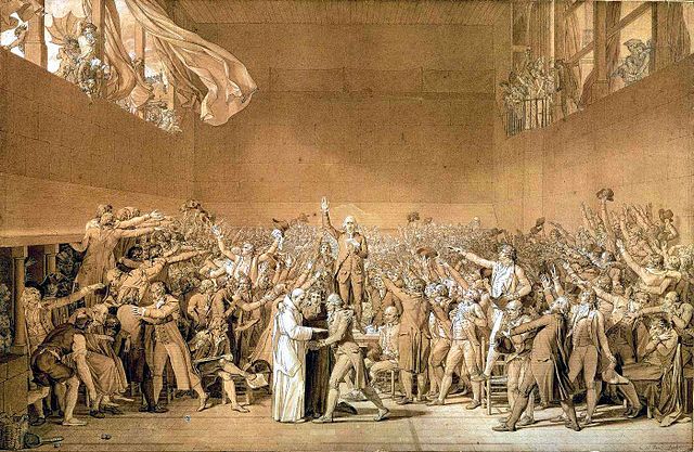 The Tennis Court Oath, Jacques-Louis David, 1791