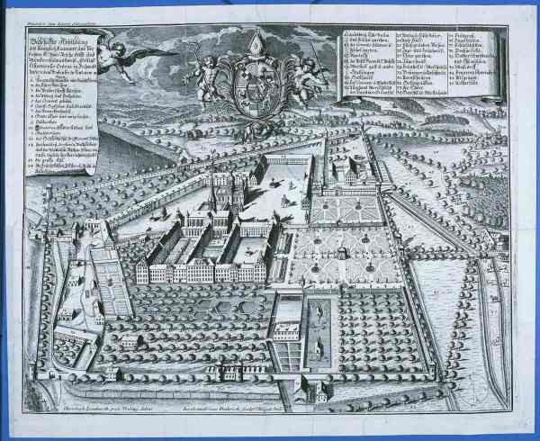 Prospekt der Zisterzienserabtei Salem. Kupferstich (Ausschnitt) 
v. J. Fridrich nach Chr. Lienhardt, 1708.