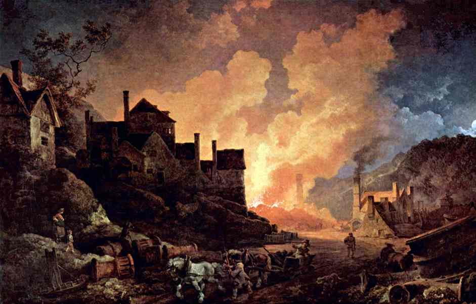 Philipp Jacob Loutherbourg the Younger, Coalbrookdale at Night, 1801