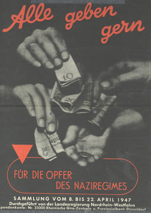 Wir geben gern - Plakat zur Wiedergutmachung der Landesregierung NRW, 1947