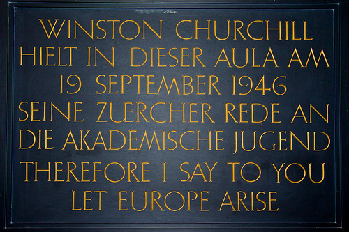 Gedenktafel zu Ehren der Züricher Europa-Rede Churchills