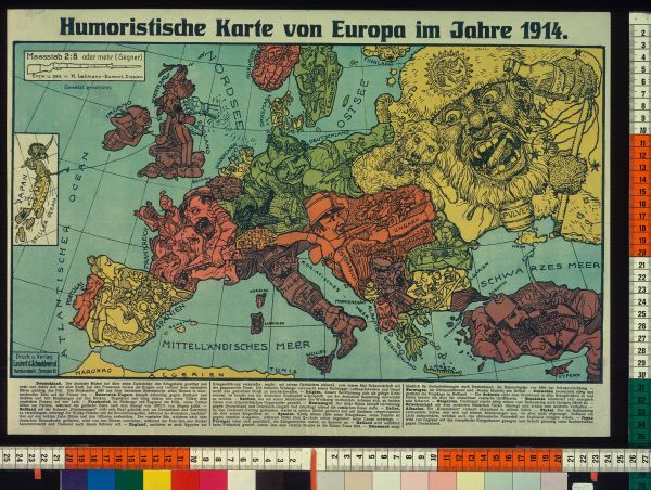 Humoristische Karte von Europa (1914)