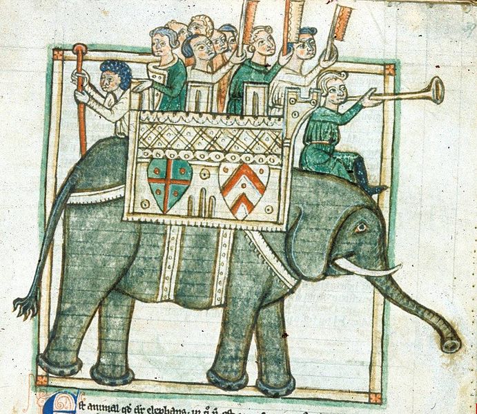 Kriegselefant (British Library, 13. Jh.)