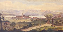 Friedrichshafen von Nordwesten um 1850