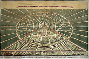 Karlsruher Stadtansicht Kupferstich von Heinrich Schwarz,1721