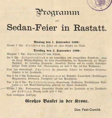 Die Sedanfeier 1890 in Rastatt
