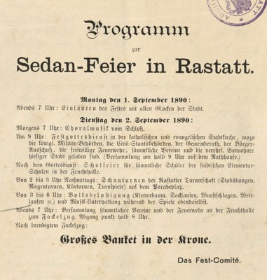 Die Sedanfeier 1890 in Rastatt