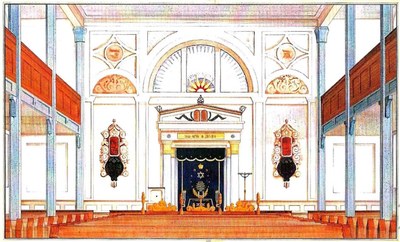 Rekonstruktion des Innenraums der Gailinger Synagoge