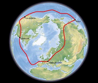 Route der Weltfahrt 1929