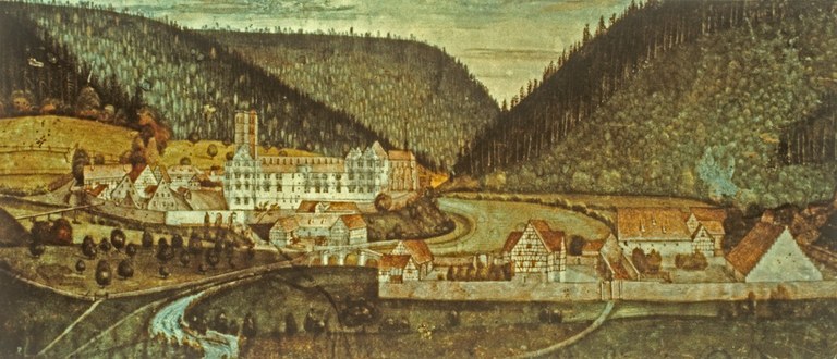 B 8 Das Kloster von Sueden unmittelbar nach dem Brand 1692.jpg