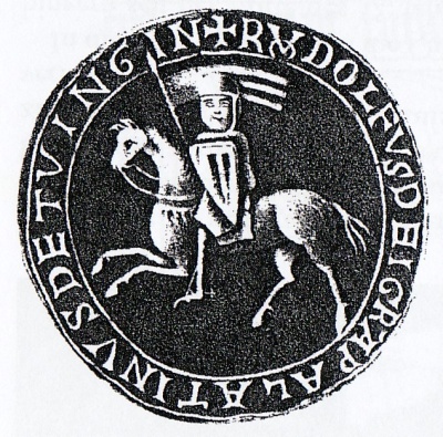 Siegel des Stifters von Bebenhausen, Pfalzgraf Rudolf I. von Tübingen 