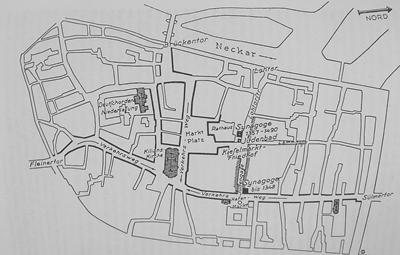 Die Lage der mittelalterlichen Judensiedlung in Heilbronn