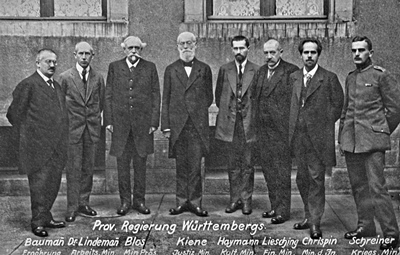 Am 9.11.1918 bildete sich die Provisorische Regierung des freien Volksstaats Württemberg