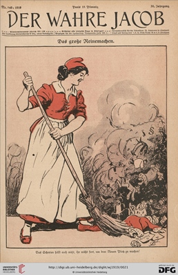 „Das große Reinemachen“ - Titelblatt des „Wahren Jacob“ vom 31.1.1919