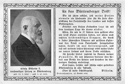  Scheidegruß König Wilhelms II. vom 30.11.1918