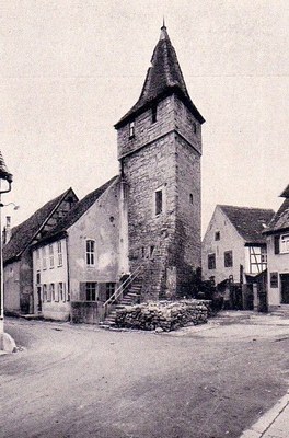 Die jüdische Synagoge in Creglingen, Aufnahme 1932.