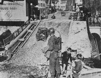 Die Sulzbacher Brücke 1945 in Backnang.