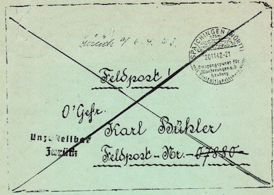 Briefumschlag an Karl Bühle