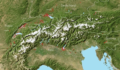 Übersicht über die Feuchtbodensiedlungen des Alpenraums.	