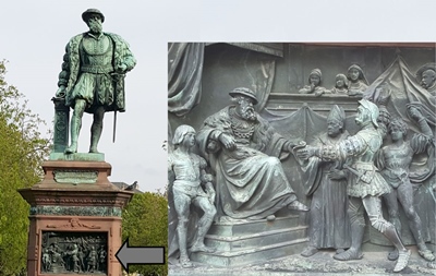 Auf dem Schlossplatz in Stuttgart erinnert ein Denkmal von Herzog Christoph an sein Wirken