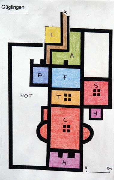 Grundriss eines Römerbades im Römermuseum Güglingen 