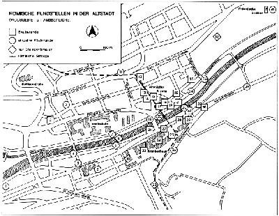 Römische Fundstellen in Pforzheim