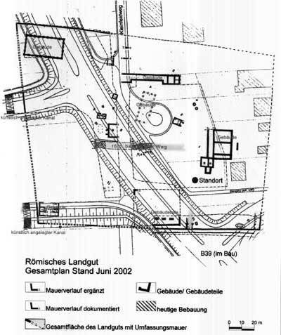 Gesamtplan des römischen Landguts