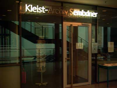 Das Kleist-Archiv Sembdner befindet sich im Theaterforum K3 am Berliner Platz in Heilbronn.
