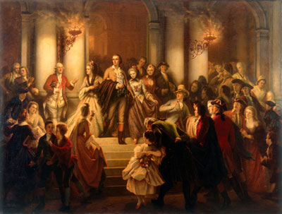 Schiller verlässt nach einer Aufführung im Mai 1782 das Nationaltheater Mannheim