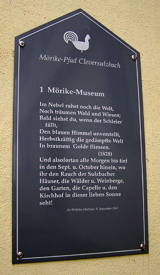 Stele auf dem Mörike-Pfad (Station 1)