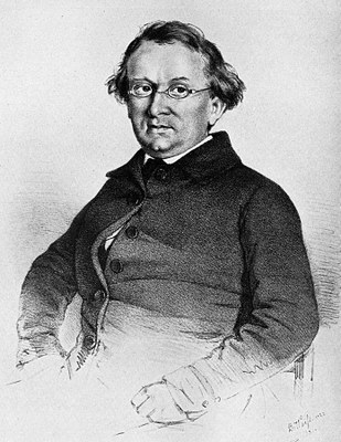 Eduard Mörike, Lithographie von Bonaventura Weiß, 1851