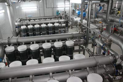 Ultrafiltrationsanlage im Aufbereitungsgebäude