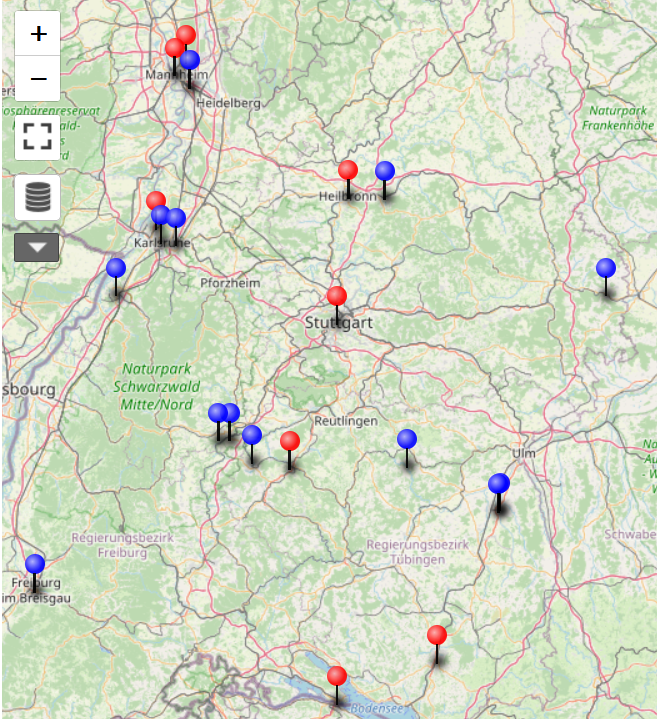 Karte Module Jüdisches Leben in Baden-Württemberg Karte Module Jüdisches Leben in Baden-Württemberg