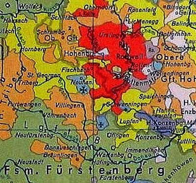 Die territorialen Verhältnisse zwischen Schwarzwald und Alb 