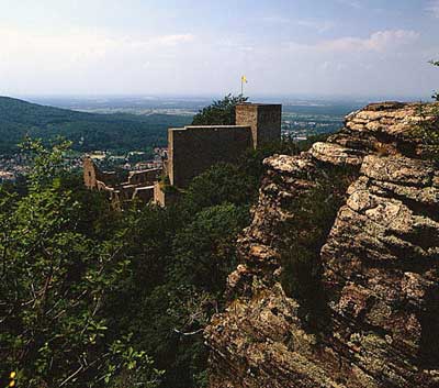 Hohenbaden vom Battert aus gesehen.