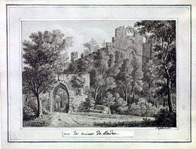 Vue des ruines de Baden