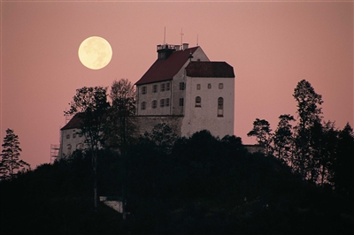 Die Waldburg bei Vollmond 