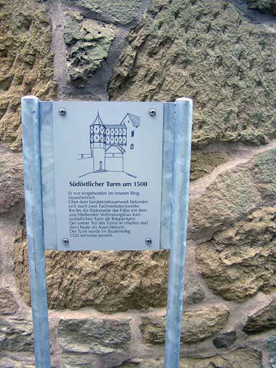 Informationstafeln auf der Burg