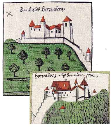 chloss Herrenberg in einer Darstellung von Nikolaus Ochsenbach (ca. 1580)